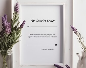 The Scarlet Letter Quote Print: Nathaniel Hawthorne, klassieke literatuur (digitale download)