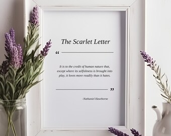 The Scarlet Letter Quote Print: Nathaniel Hawthorne, klassieke literatuur (digitale download)