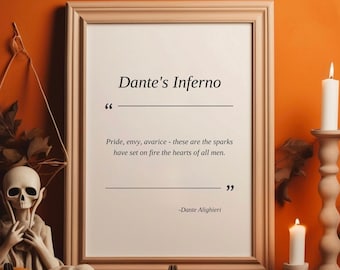 Dante's Inferno Quote Print: Dark Poetry Art (Digital Download)