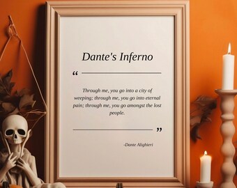 Dante's Inferno Quote Print: Dark Poetry, Divine Comedy (Digital Download)