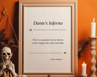 Dante's Inferno Quote Print: Dark Poetry, Gift for Readers (Digital Download)
