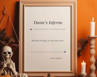 Dante's Inferno Quote Print: Dark Poetry, Divine Comedy (Digital Download)