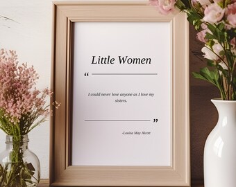 Impresión con cita de Mujercitas: Arte literario de Louisa May Alcott (Descarga digital)