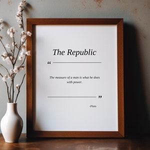Plato&#39;s Republic Quote Print: Stoic Philosophy Art (Digital Download)