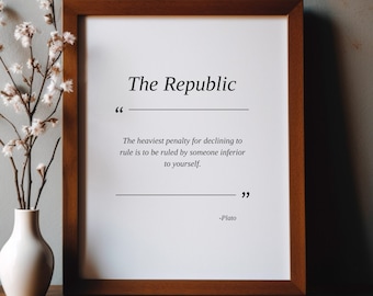 Plato Quote Print: The Republic, Stoic Philosophy (Digital Download)