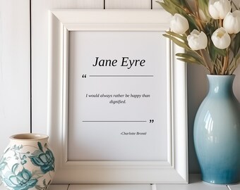 Jane Eyre Zitat Druck: Charlotte Bronte Literaturkunst (Digitaler Download)