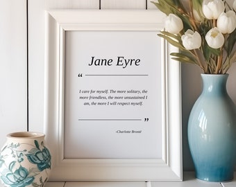 Jane Eyre Zitat Print: Charlotte Bronte Literatur Poster (Digitaler Download)