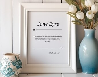 Jane Eyre Zitat Druck: Charlotte Bronte Literaturkunst (Digitaler Download)