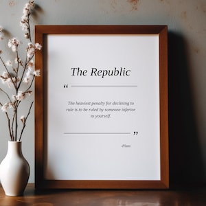 Plato Quote Print: The Republic, Stoic Philosophy (Digital Download)