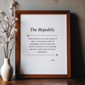 Plato&#39;s Republic Quote Print: Philosophical Wall Art (Digital Download)