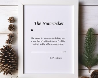 Impresión con cita de El Cascanueces: Arte tipográfico navideño (descarga digital)