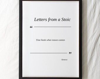 Seneca stoïcijnse quote print: filosofische muurkunst (digitale download)