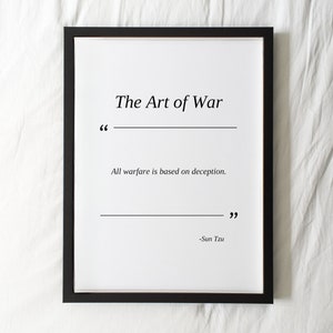Citação de A Arte da Guerra, Citação de Sun Tzu, Pôster para impressão sobre a Arte da Guerra, Presente para impressão sobre liderança, Filosofia citável, Download digital, Guerra