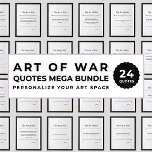 Mega pacote de citações da Arte da Guerra, decoração de parede inspiradora para impressão de Sun Tzu, download digital