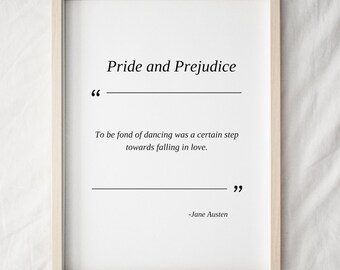 Pride and Prejudice-citaatafdruk: Jane Austen-literatuur (digitale download)