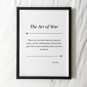 Citação de A Arte da Guerra, Citação de Sun Tzu, Pôster para impressão de A Arte da Guerra, Presente para impressão de Liderança, Filosofia citável, Download digital, Anotações