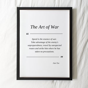 Sun Tzu Art of War Quote Poster: Leadership Philosophy (Digital Download)