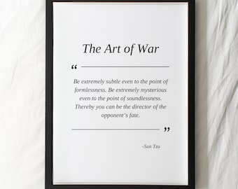 Sun Tzu Art Of War Quote Poster: Leadership Philosophy (Digital Download)