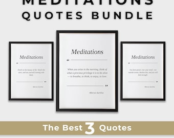 Marcus Aurelius-meditaties quote print set: stoïcijnse filosofie (digitale download)