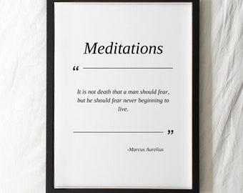 Marc Aurel Zitat Druck: Stoische Philosophie Meditationen (Digitaler Download)