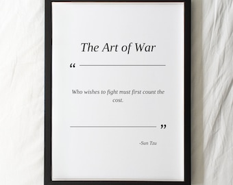 Sun Tzu Art of War-citaatposter: leiderschapsfilosofie (digitale download)