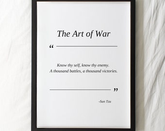Sun Tzu Art of War Quote Poster: Leadership Philosophy (Digital Download)