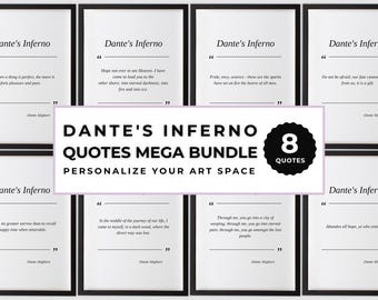 Dante's Inferno Quote Art Prints: Dark Poetry Mega Bundle (Digital Download)