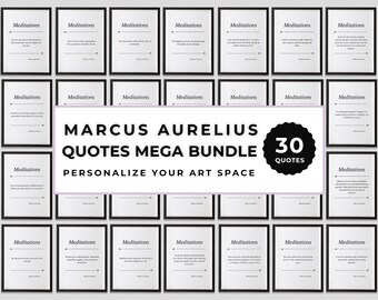 Marcus Aurelius-meditaties citaat megabundel, inspirerende minimalistische afdrukbare muurkunst decor, digitale download