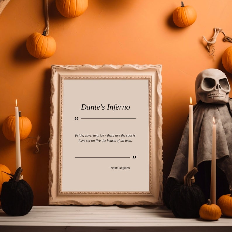 Dantes Inferno Quote, Dante's Inferno Printable Poster, Dark Poetry