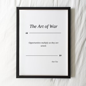Citação de A Arte da Guerra, Citação de Sun Tzu, Pôster para impressão de A Arte da Guerra, Liderança para impressão, Filosofia citável, Download digital, Oportunidade