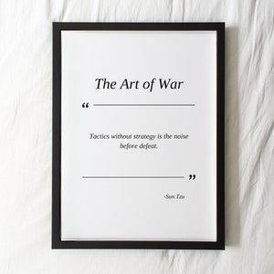Citação de A Arte da Guerra, Citação de Sun Tzu, Pôster para impressão de A Arte da Guerra, Presente para impressão de Liderança, Filosofia citável, Download digital, Táticas