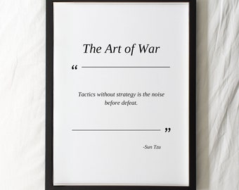 Sun Tzu Art of War Quote Poster: Leadership Philosophy (Digital Download)