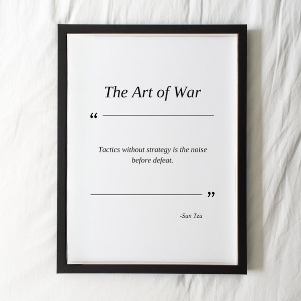 Art of War Printable Poster, Sun Tzu Quote, Art of War Book Quote, Leadership Printable Gift, Quotable Philosophy, Home/Office Art, Tactics