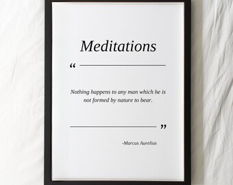 Marcus Aurelius Quote Print: stoïcijnse filosofie muurkunst (digitale download)