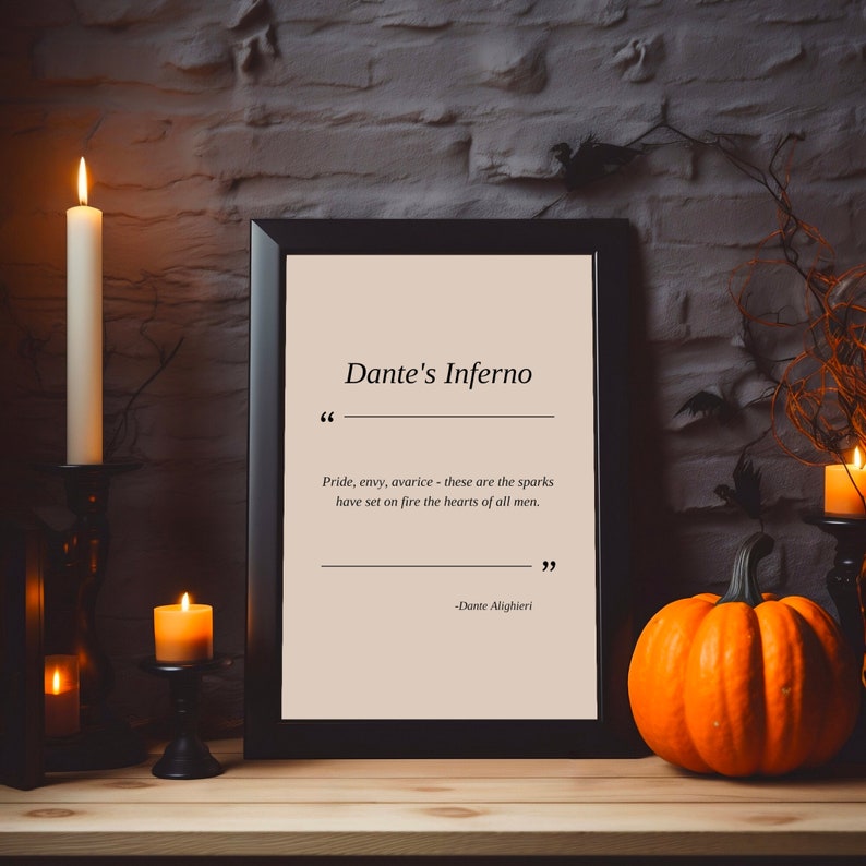Dantes Inferno Quote, Dante's Inferno Printable Poster, Dark Poetry