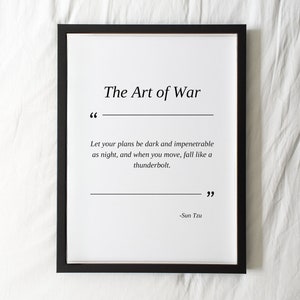 Citação de A Arte da Guerra, Citação de Sun Tzu, Arte da Guerra para Imprimir, Presente para Imprimir sobre Liderança, Filosofia para Citação, Download Digital, Thunderbolt