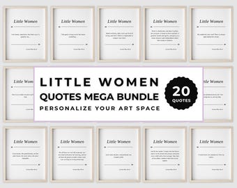Little Women quote megabundel, Louisa May Alcott afdrukbare muurkunst decor, digitale download