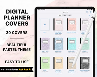 Pastel Digital Notebook Covers, GoodNotes Planner (Digital Download)