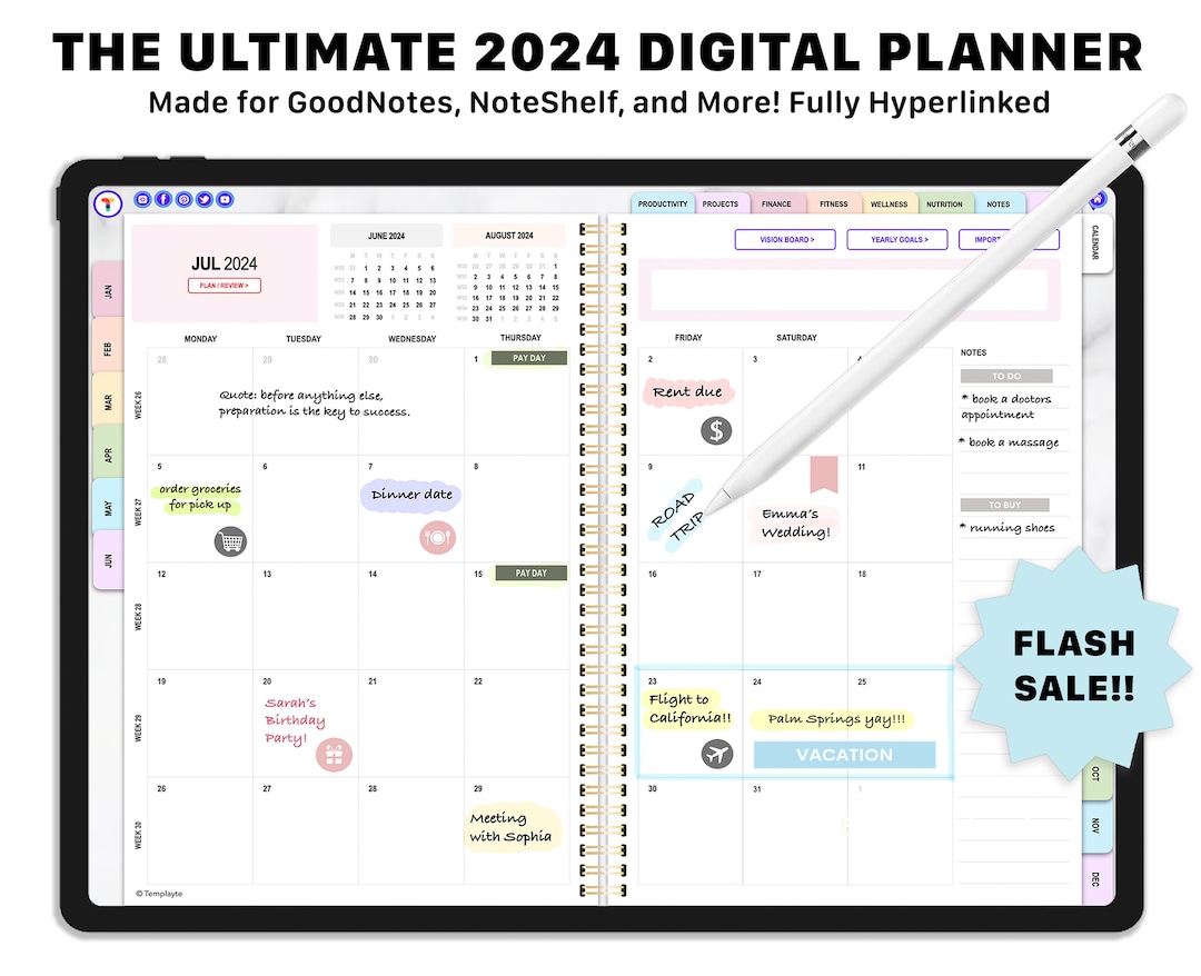 2024 Digital Planner Goodnotes, iPad Planner, Student Planner, Daily ...