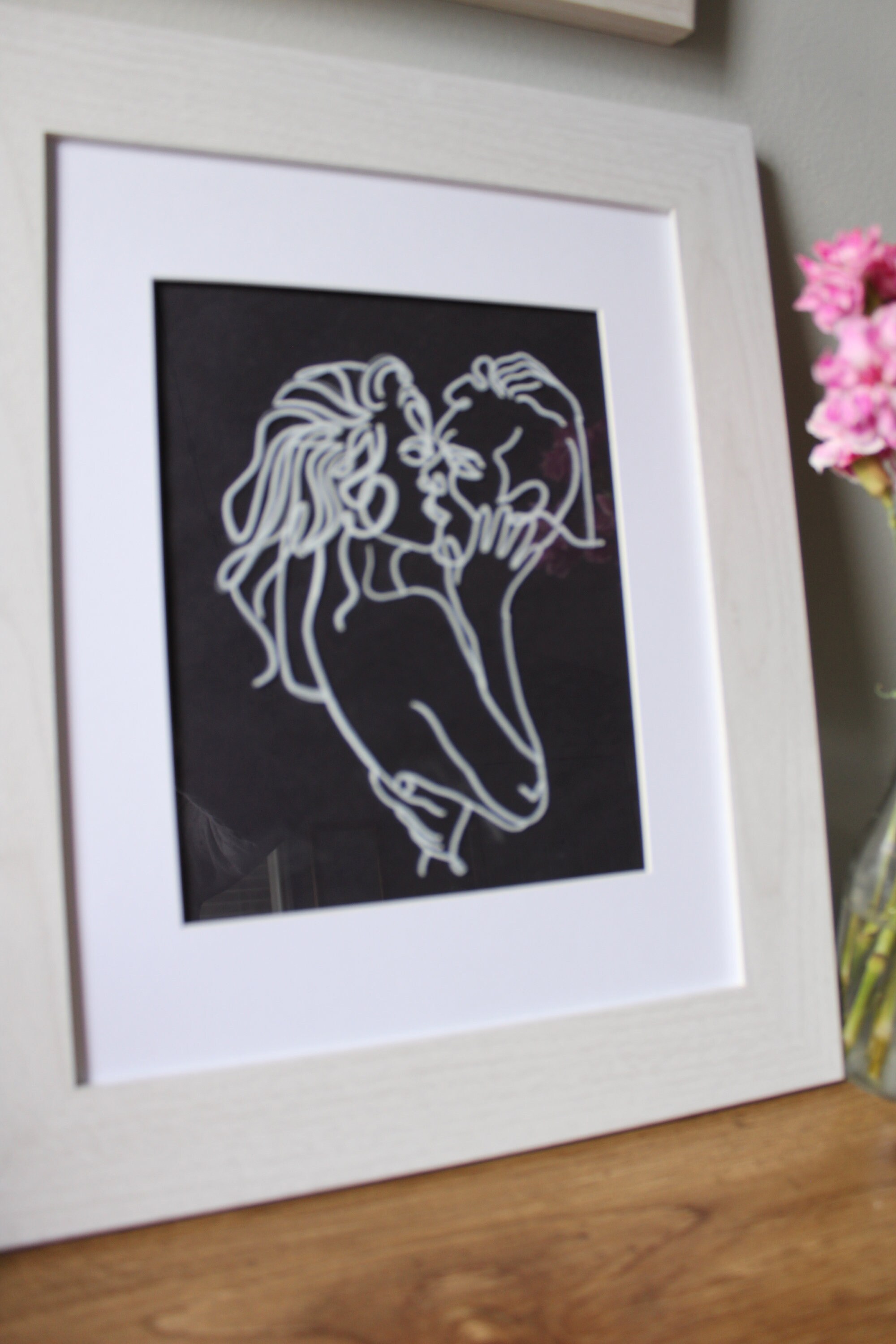 Couple Kissing Painting on Glass Etsy