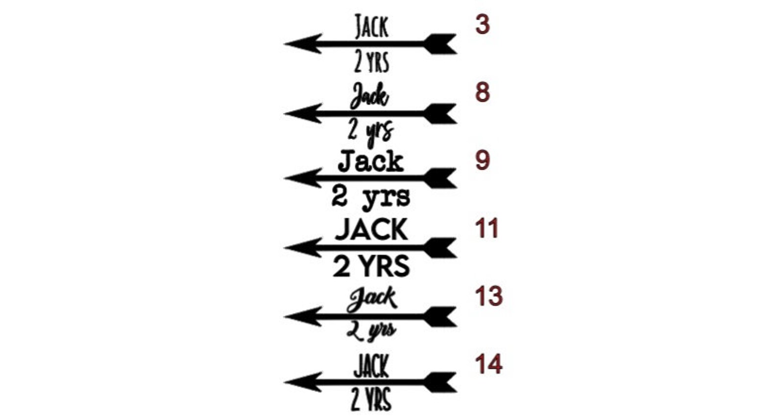Customizable Height Markers for Growth Chart Rulers vinyl Etsy