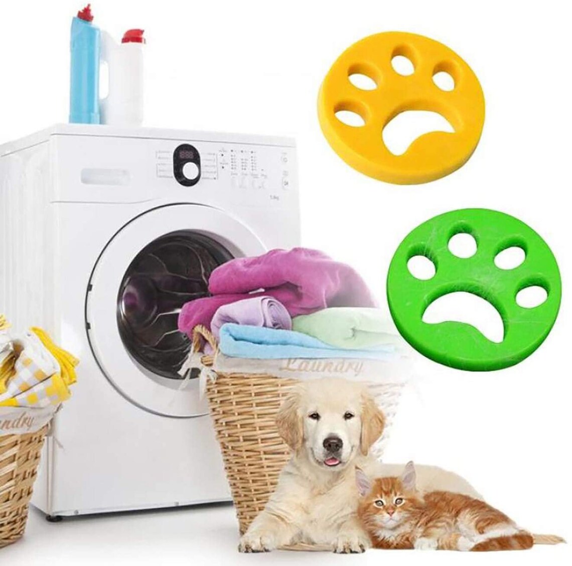 2 Pcs Pet Hair Remover For Laundry Reusable Washing Machine Etsy