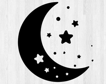 Moon and Stars SVG Files | Moon Cut Files | Moon and Stars Vector Files | Moon Set Vector | Moon Clip Art | CnC Files moon phase svg
