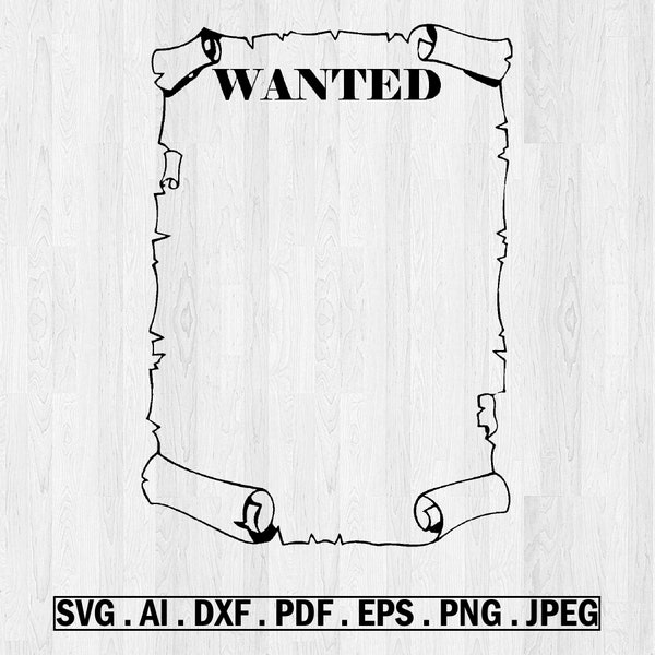 Wild West Wanted Poster SVG, Wild West Svg, Western Svg, Wanted Poster Dxf, Wanted Poster Png, Wanted Poster Clipart, Files, Eps