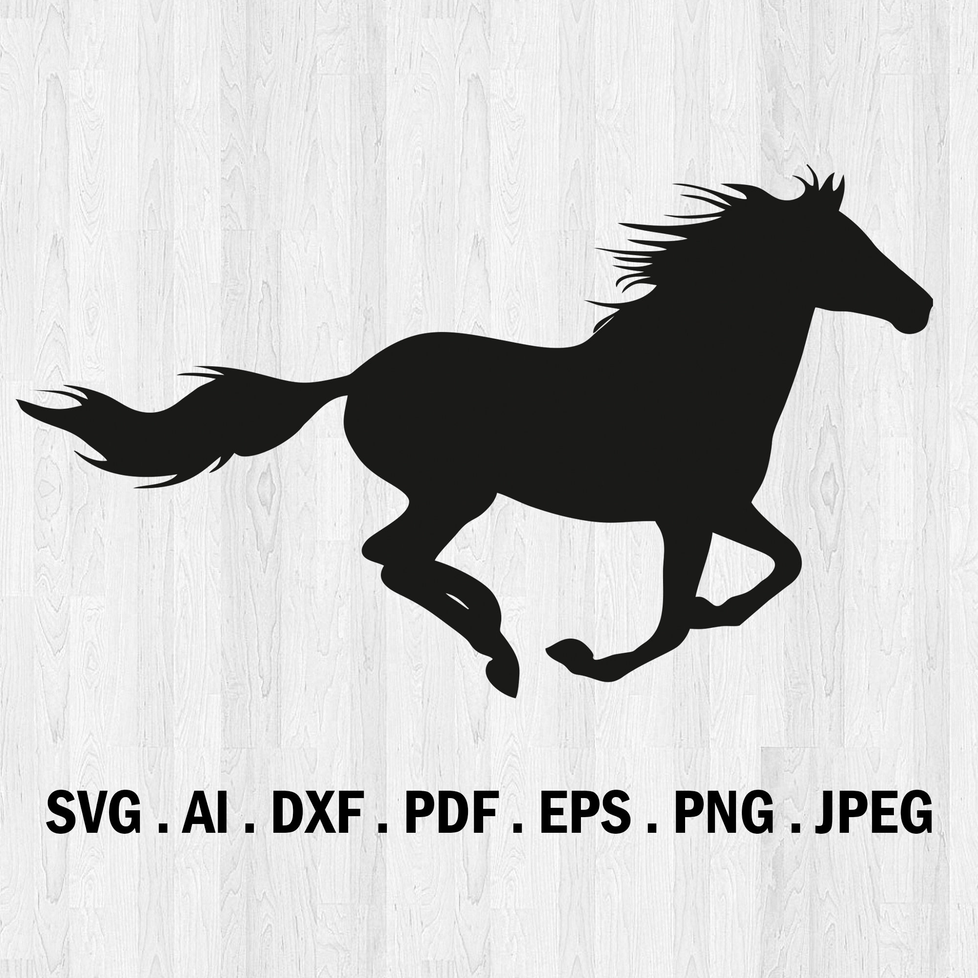 Horse Running Silhouette Svg, Horse Animal Cutting Files, Cricut file, SVG, vector file, Horse Design Svg - Horse Vector horse decor Png PDF