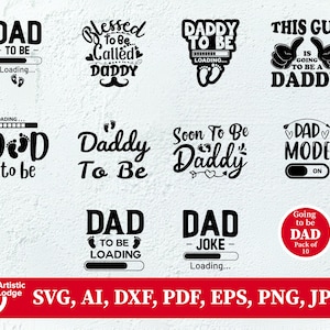 Blivande pappa SVG-paket: Babymeddelande, Fars dag (digital nedladdning)
