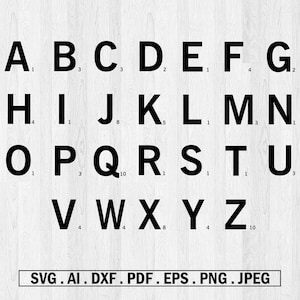 Scrabble Letters SVG: Alphabet Tile Clipart (Digital Files)
