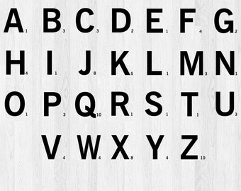 Scrabble Letters SVG: Alphabet Tile Clipart (Digital Files)