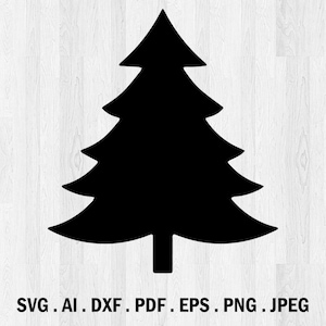 Christmas Tree SVG, Christmas SVG, Pine Tree SVG, Digital Download, Cricut, Silhouette, Glowforge (individual svg/dxf/png/jpeg files)