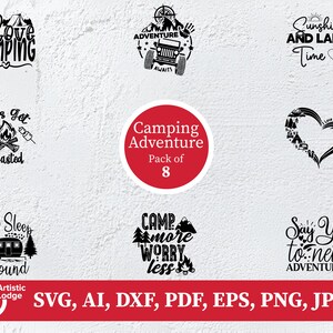 Camping SVG Bundle, Camping Quotes SVG Designs, Hiking Svg, Family Trip Svg, Camping Svg, Digital Cut Files for Cricut, Silhouette, Camping